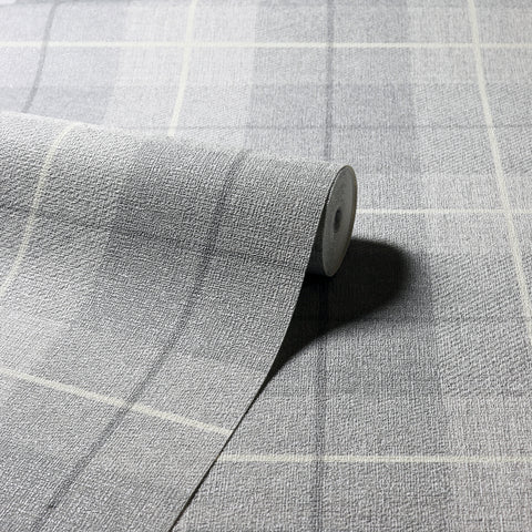 Country Tartan Grey Wallpaper