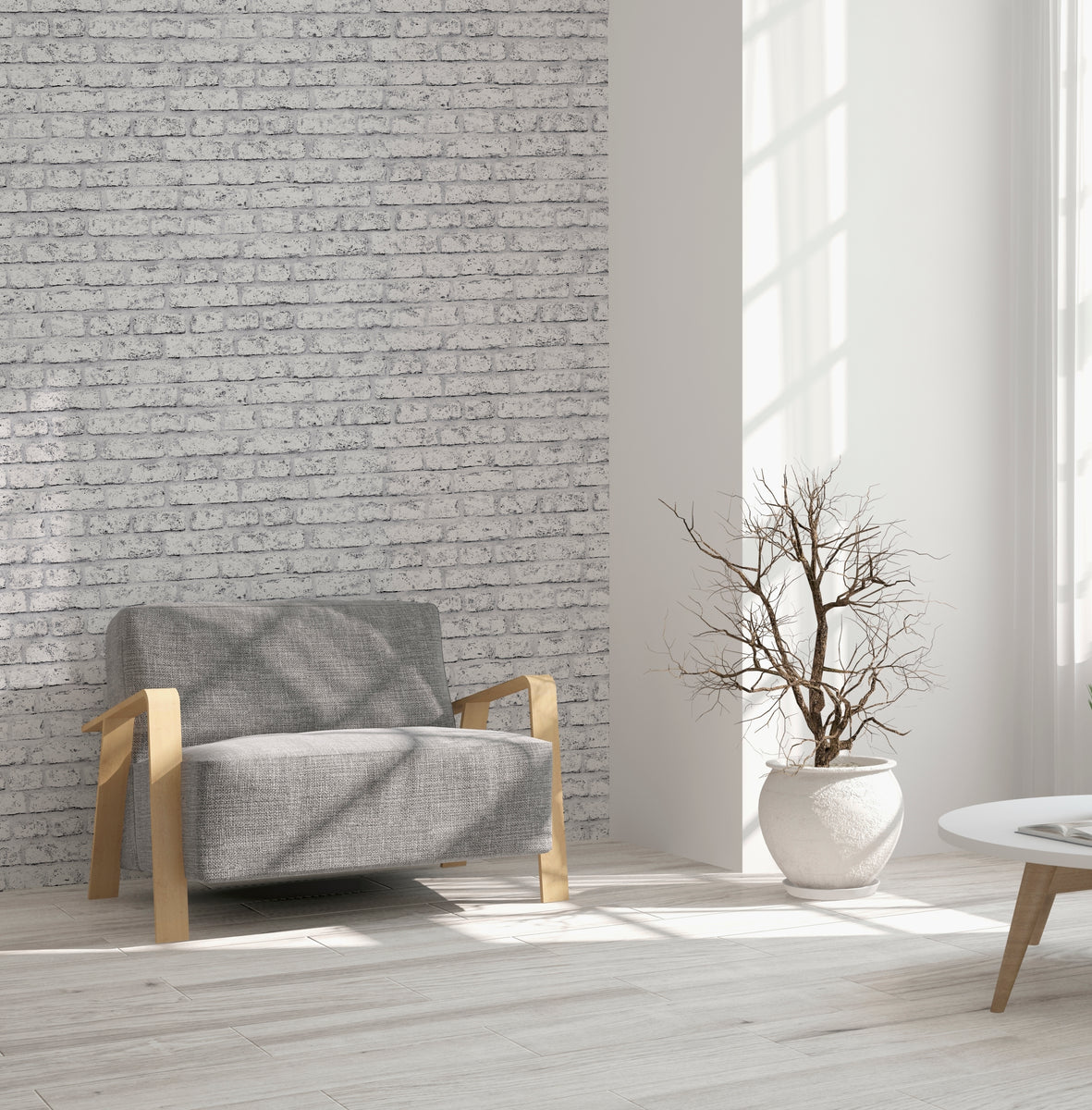 Arthouse Rustic Brick Gray Paste the Paper Wallpaper Arthouse USA Inc.