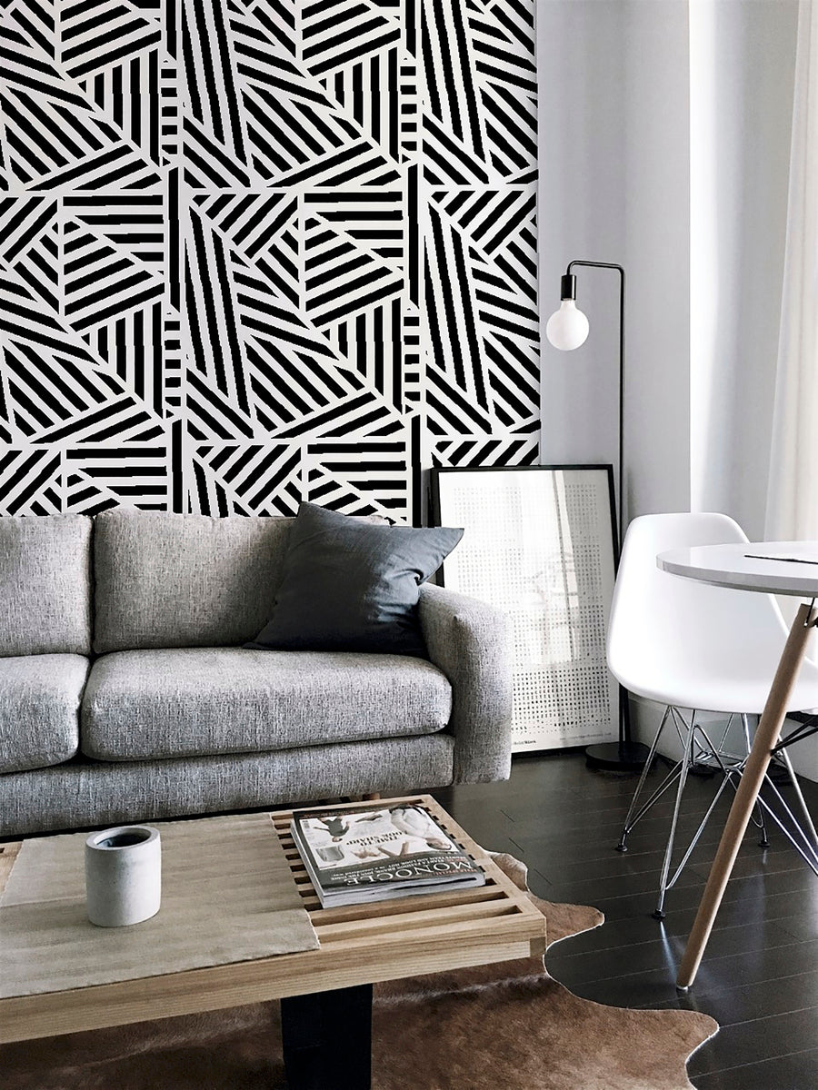 Arthouse Zebra Geo Mono Paste the Wall Wallpaper Arthouse USA Inc.