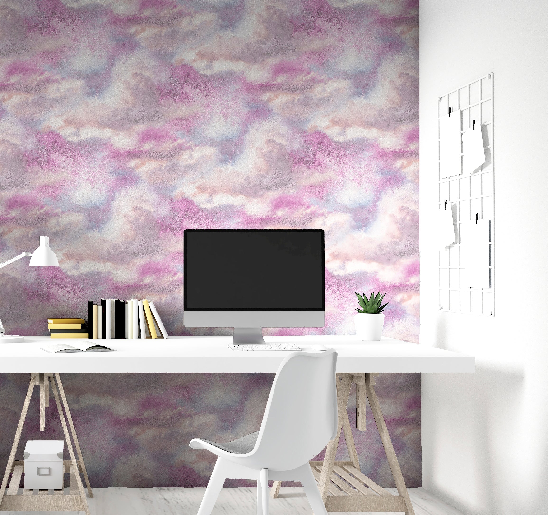 Diamond Galaxy Purple & Blush Wallpaper