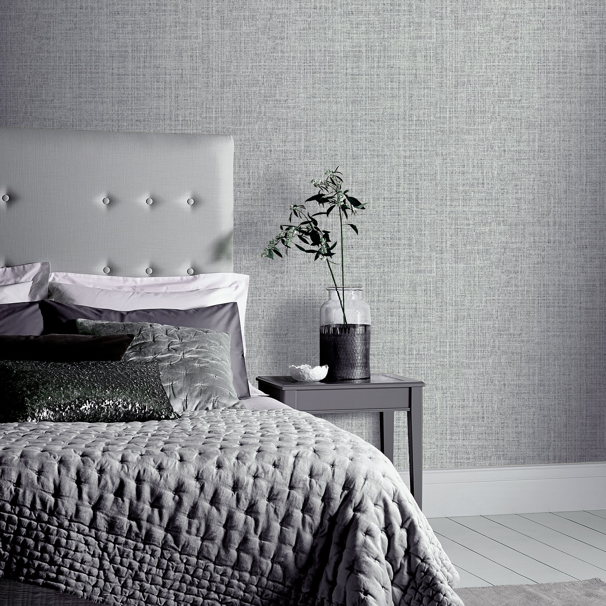 Luxe Hessian Mid Grey Wallpaper