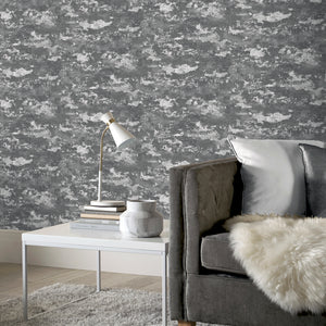 Patina Grey Silver Wallpaper