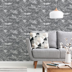 Patina Grey Silver Wallpaper