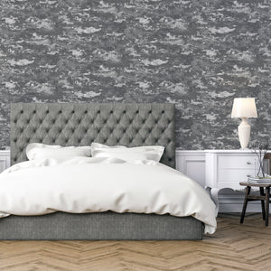 Patina Grey Silver Wallpaper