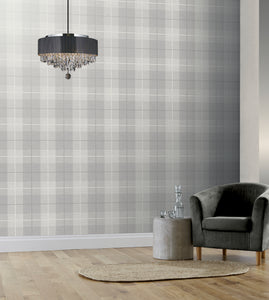 Country Tartan Grey Wallpaper