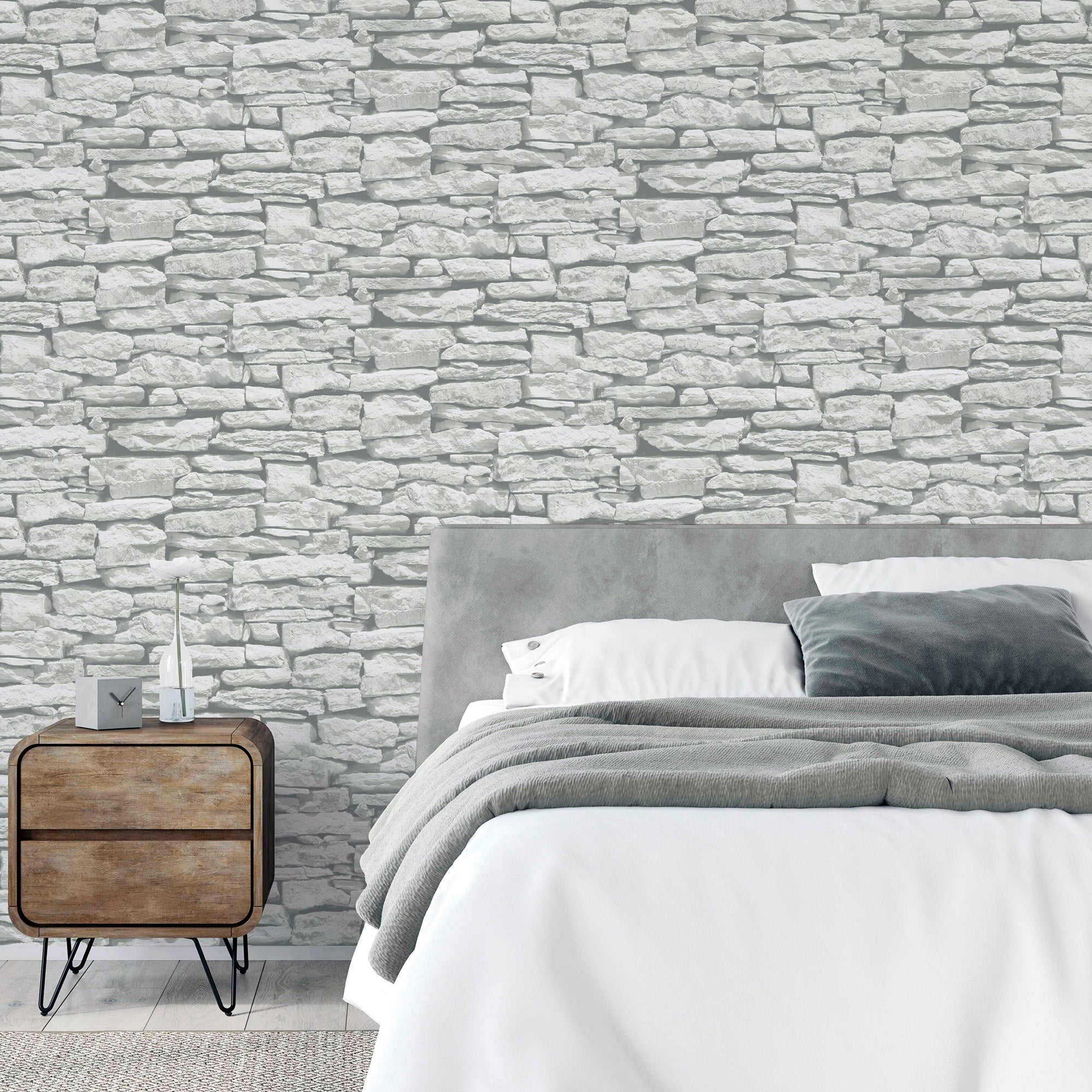 Moroccan Wall White Wallpaper