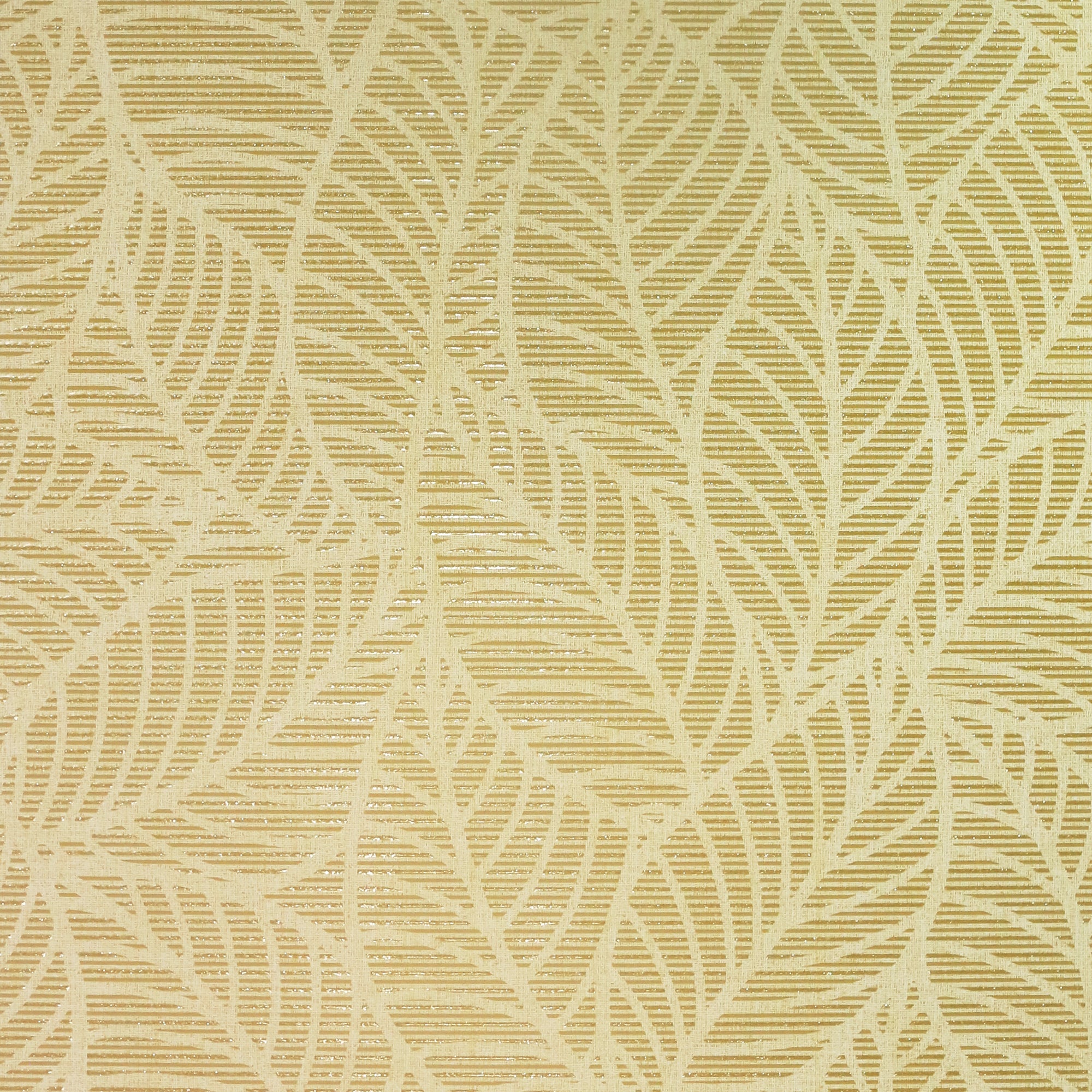 Leaf Lines Ochre Wallpaper