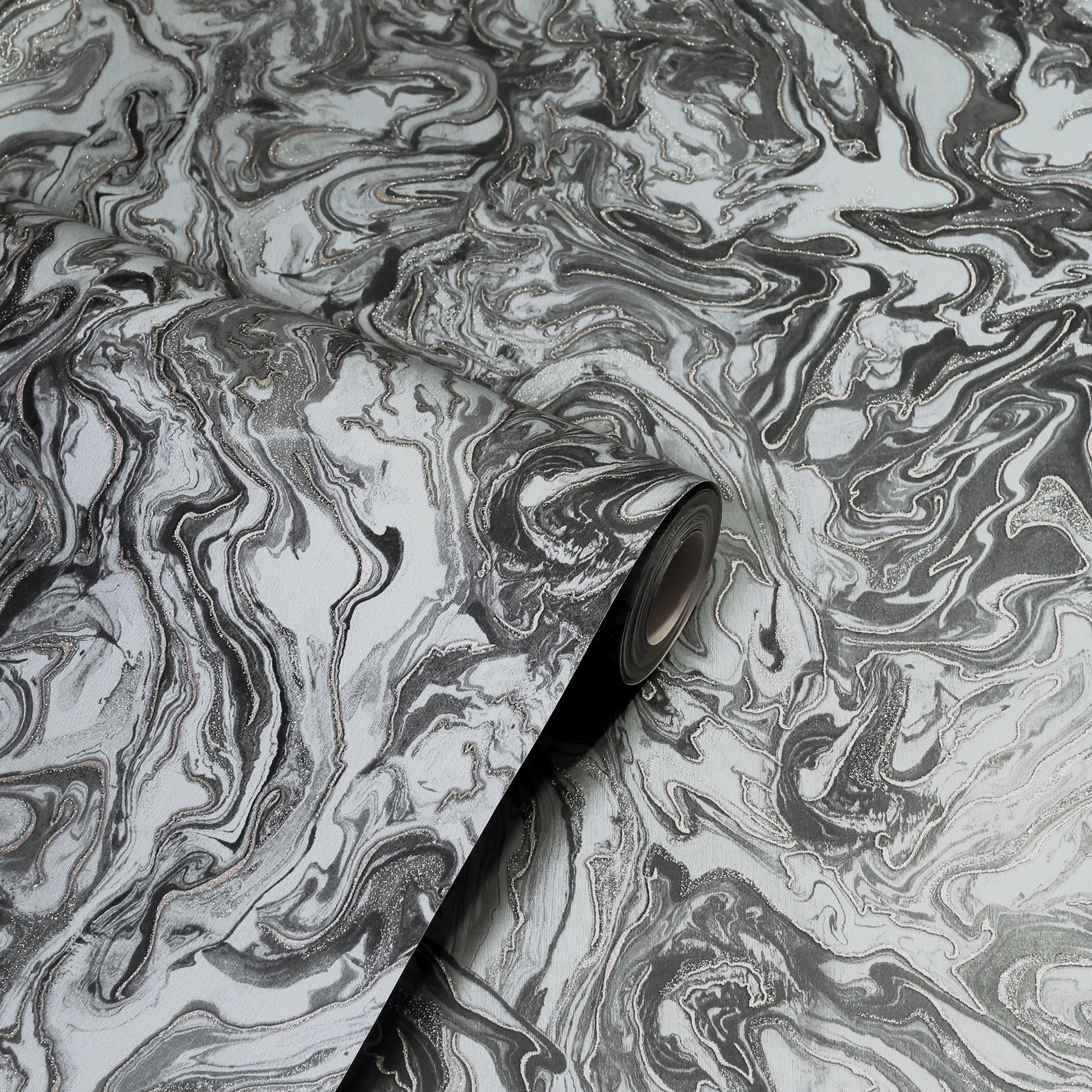 Liquid Marble Charcoal Wallpaper