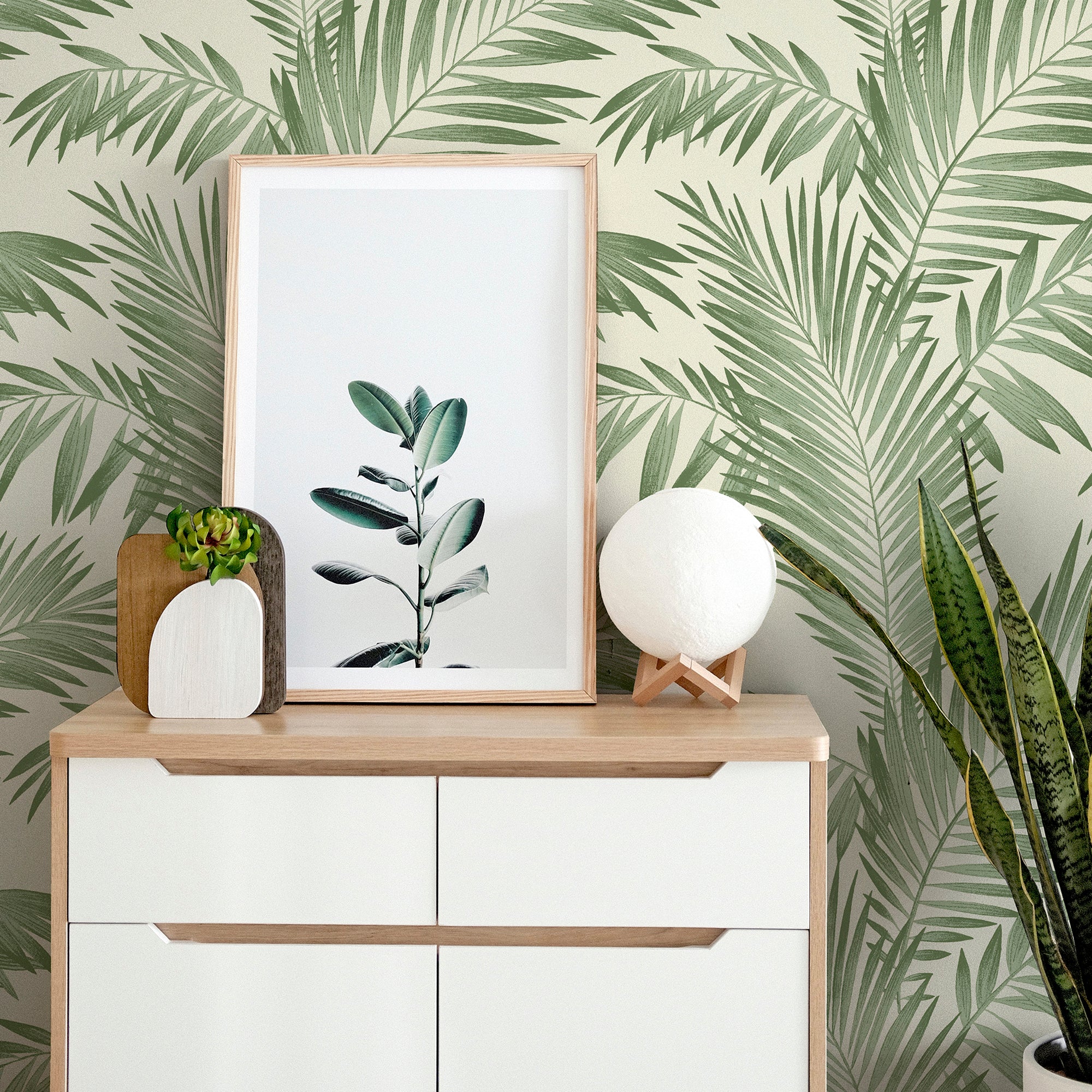 Tropical Palm Green Wallpaper