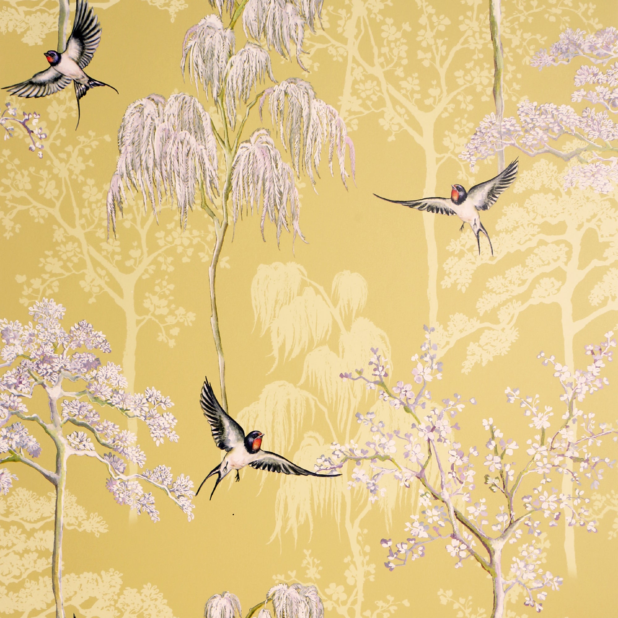 Japanese Garden Ochre Wallpaper