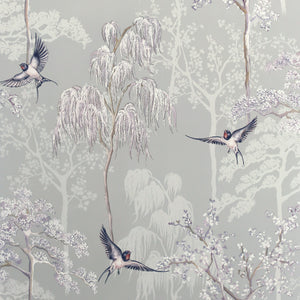 Japanese Garden Grey Wallpaper