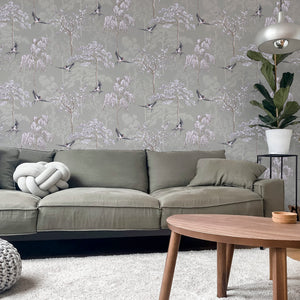 Japanese Garden Grey Wallpaper