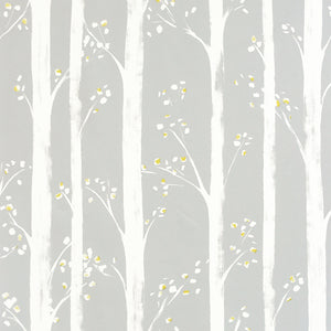 Pretty Trees Ochre Grey Wallpaper