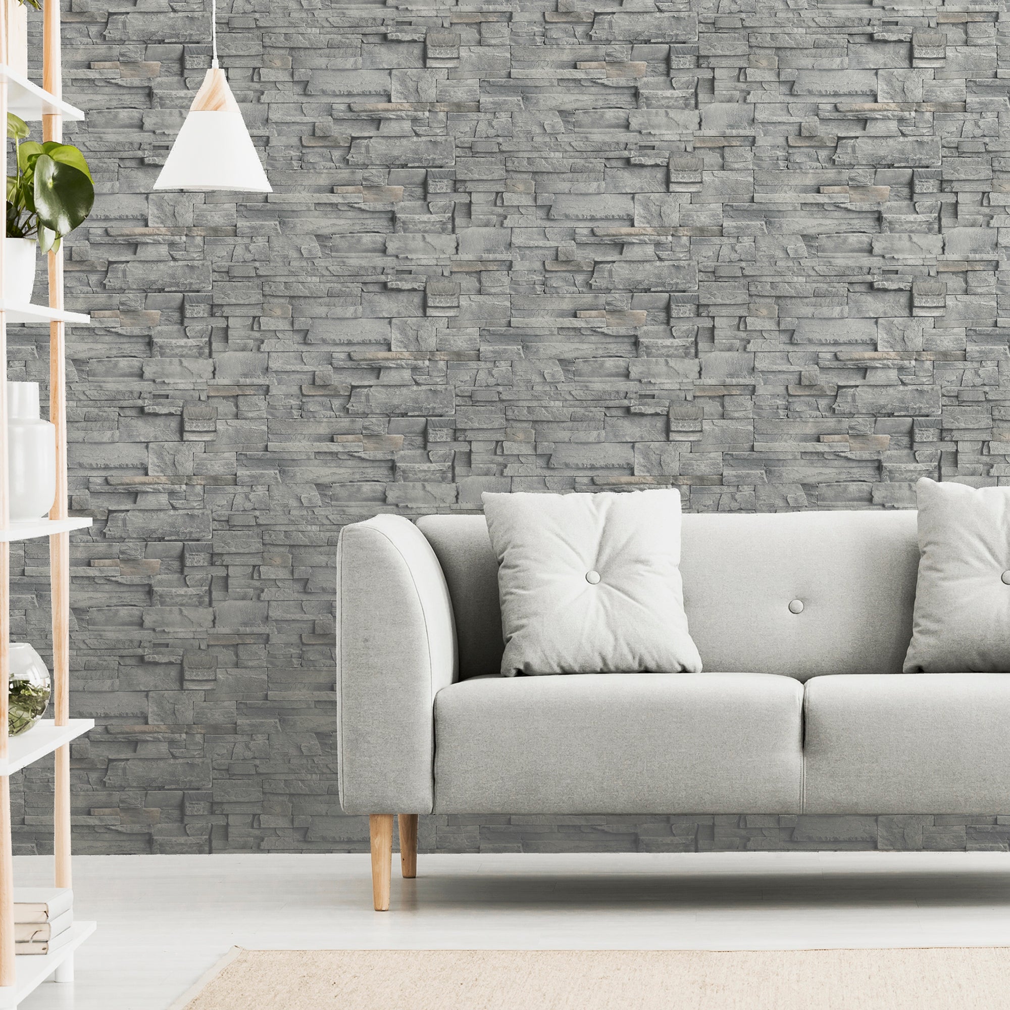 Slate Wall Grey Wallpaper