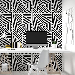 Zebra Geo Mono Wallpaper