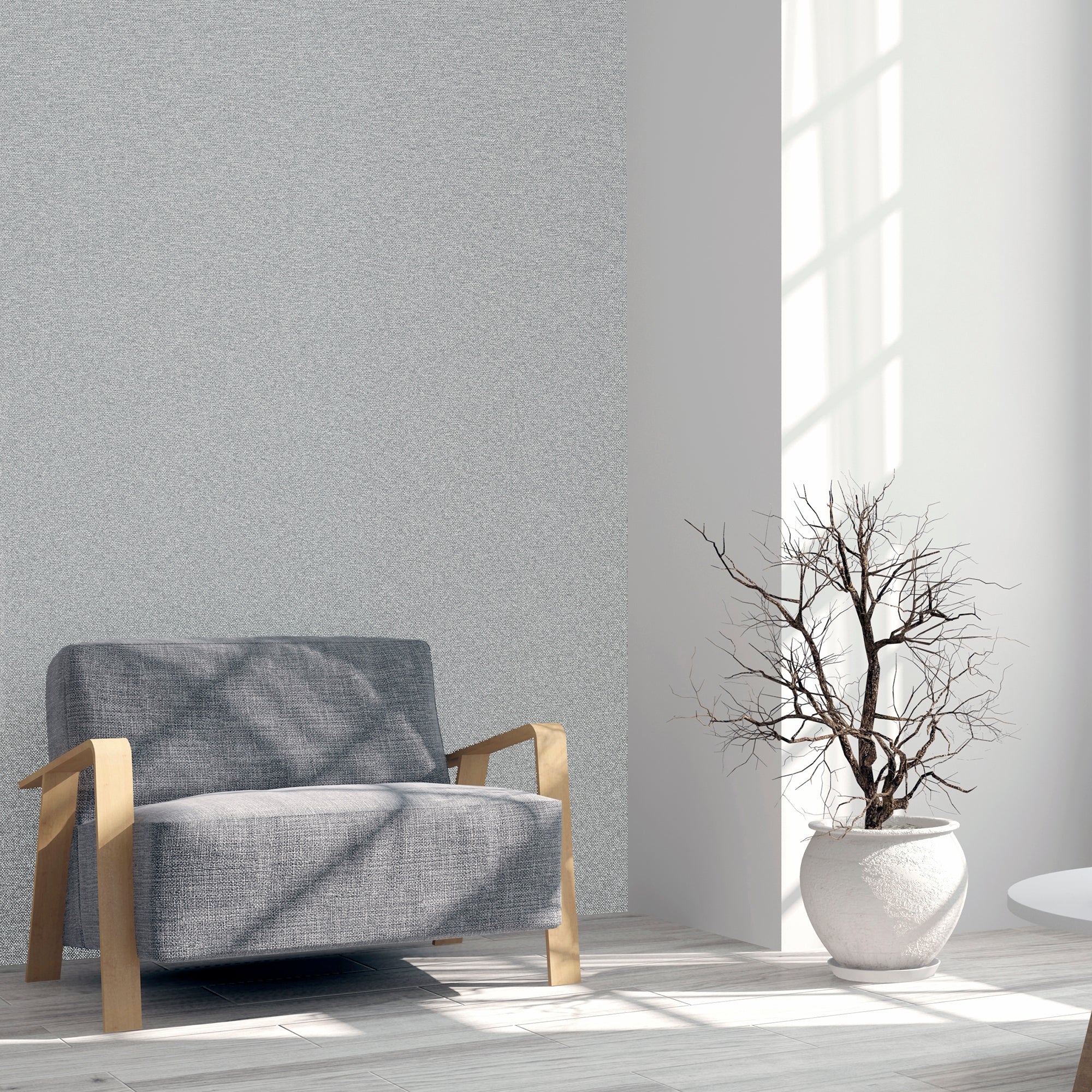 Calico Plain Grey Wallpaper