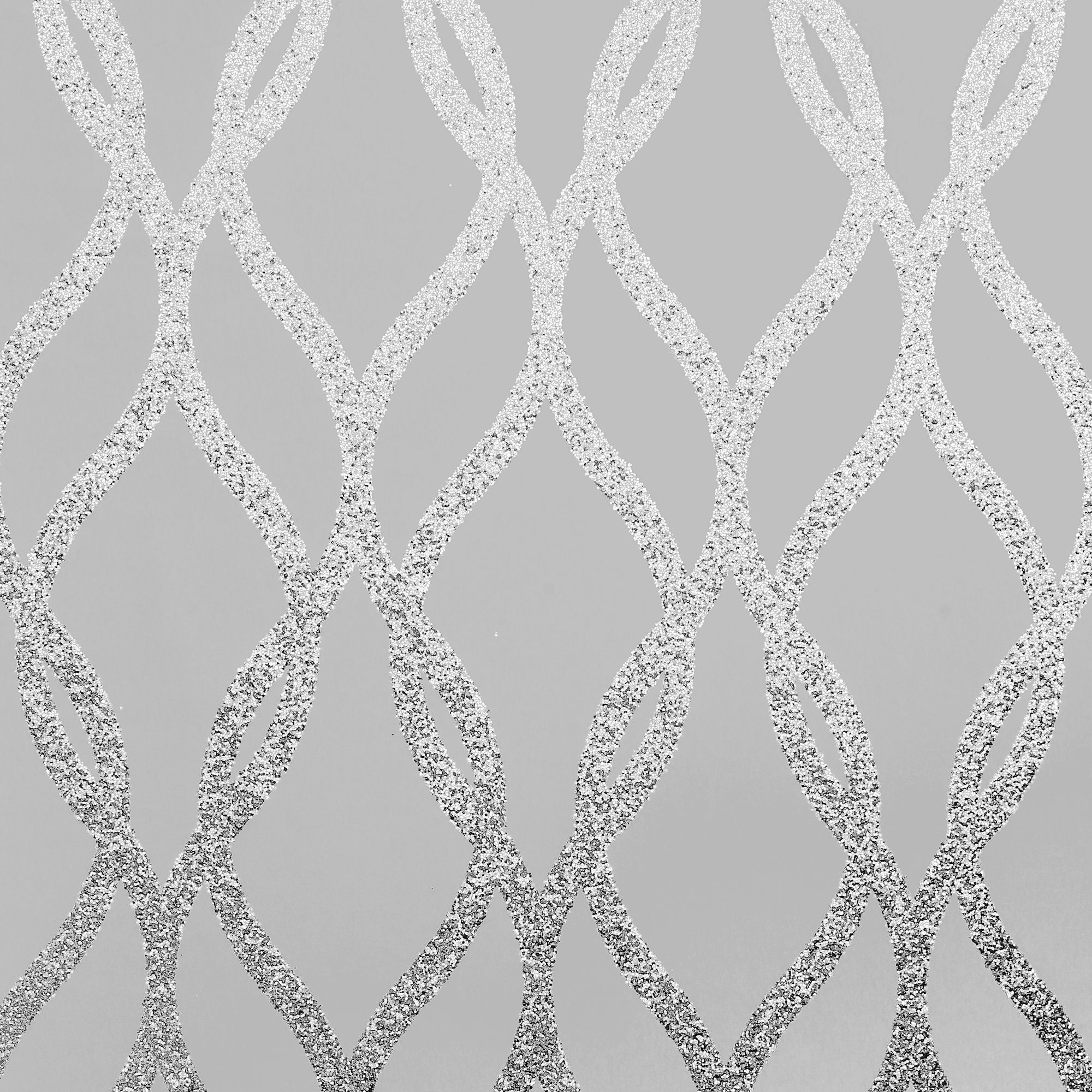 Sequin Trellis Grey/Silver Wallpaper