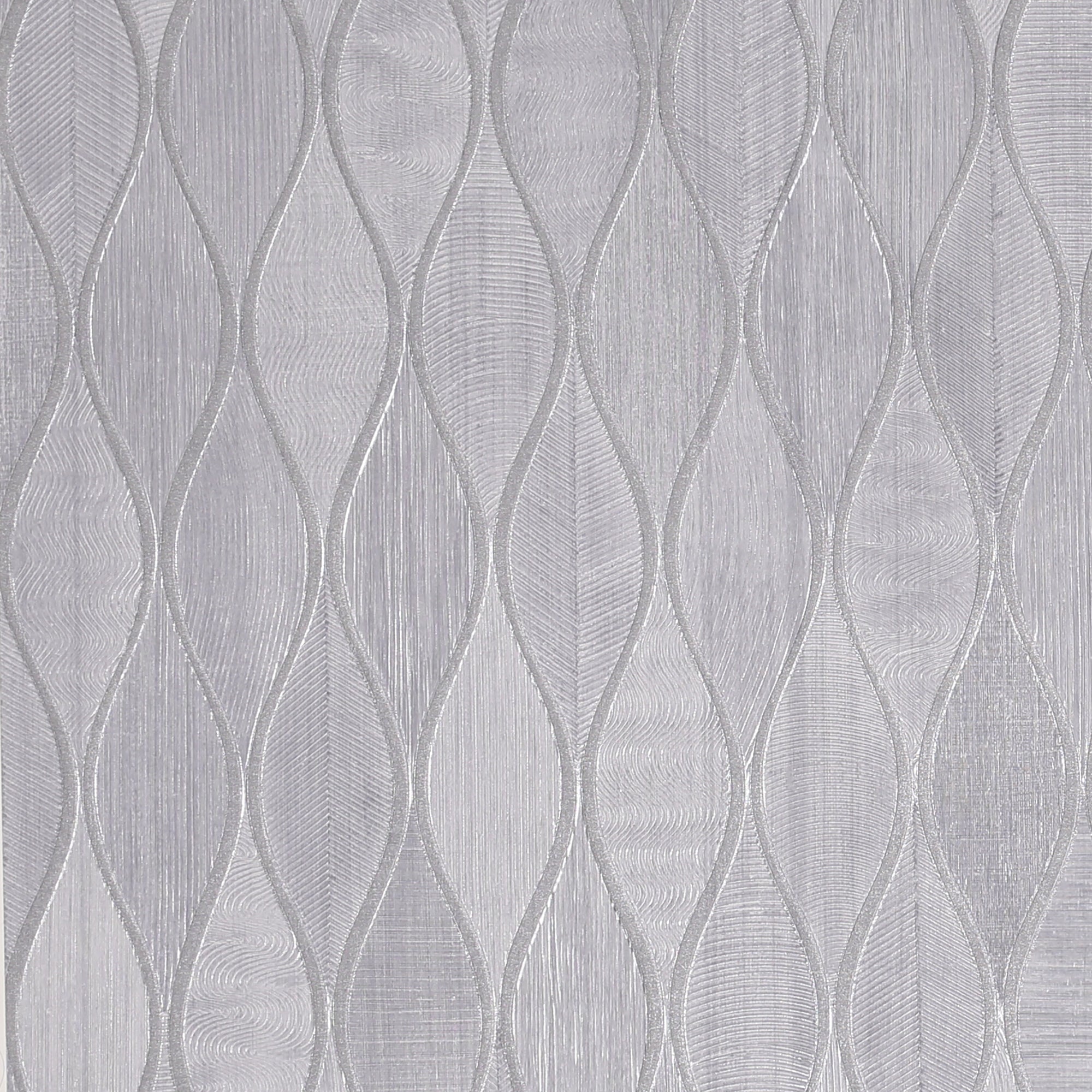 Ogee Silver Wallpaper