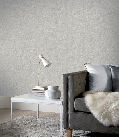 ArtiStick Linen Texture Mid Grey Wallpaper
