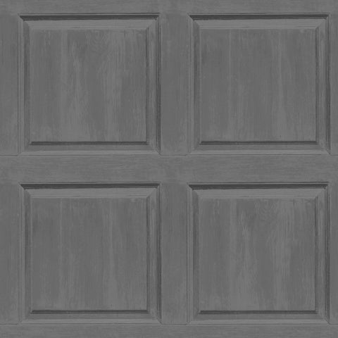 Artistick Washed Panel Charcoal Wallpaper