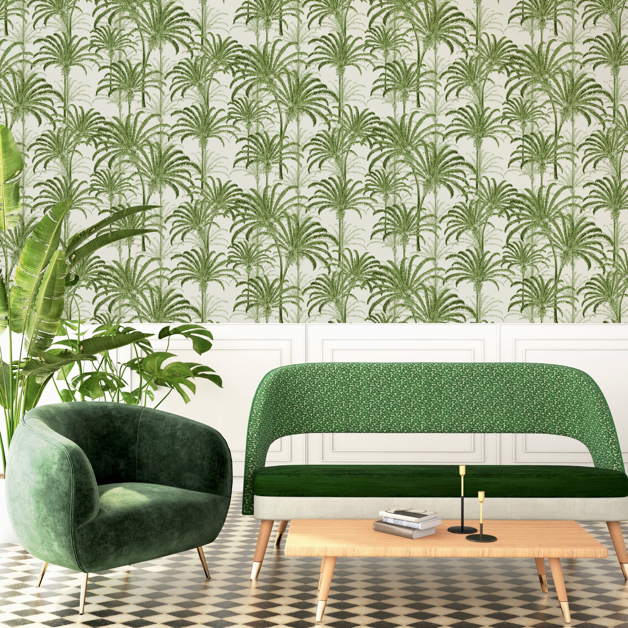 Artistick Tropics Green Wallpaper
