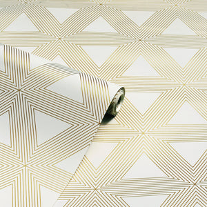 Artistick Line Triangle Geo White Wallpaper