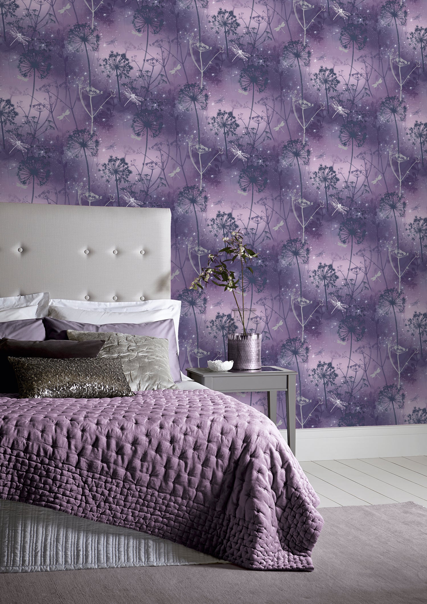 Damselfly Purple Wallpaper