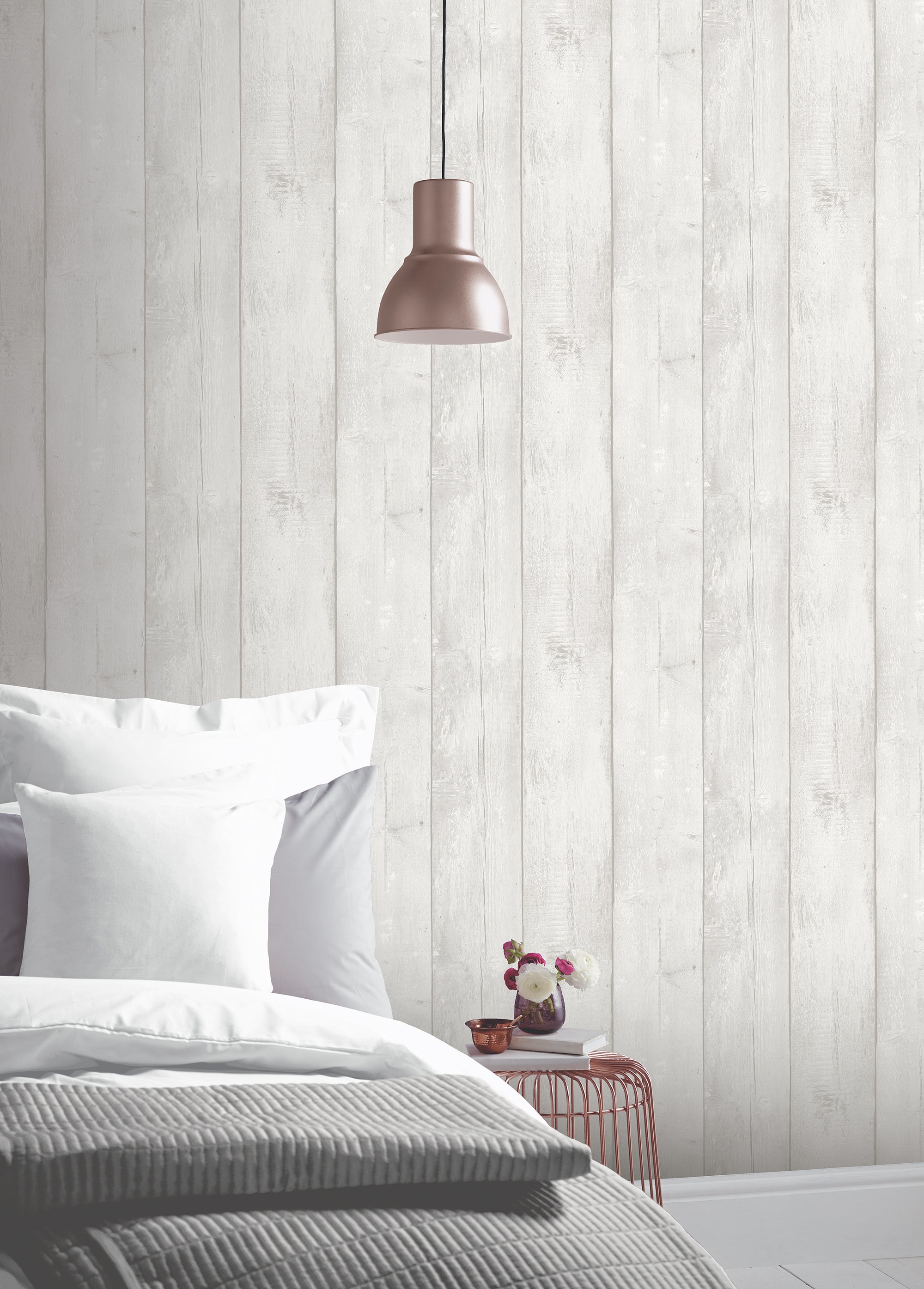 Grey Washed Wood Wallpaper