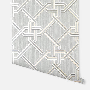 Gianni Foil Silver Wallpaper