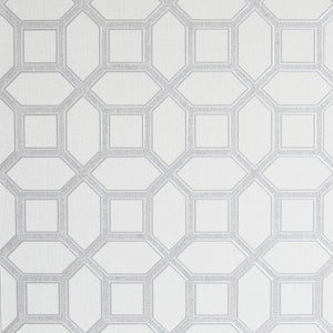 Luxe Origin White/Silver Wallpaper