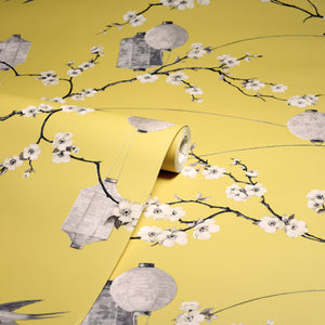 Chinese Garden Yellow Wallpaper