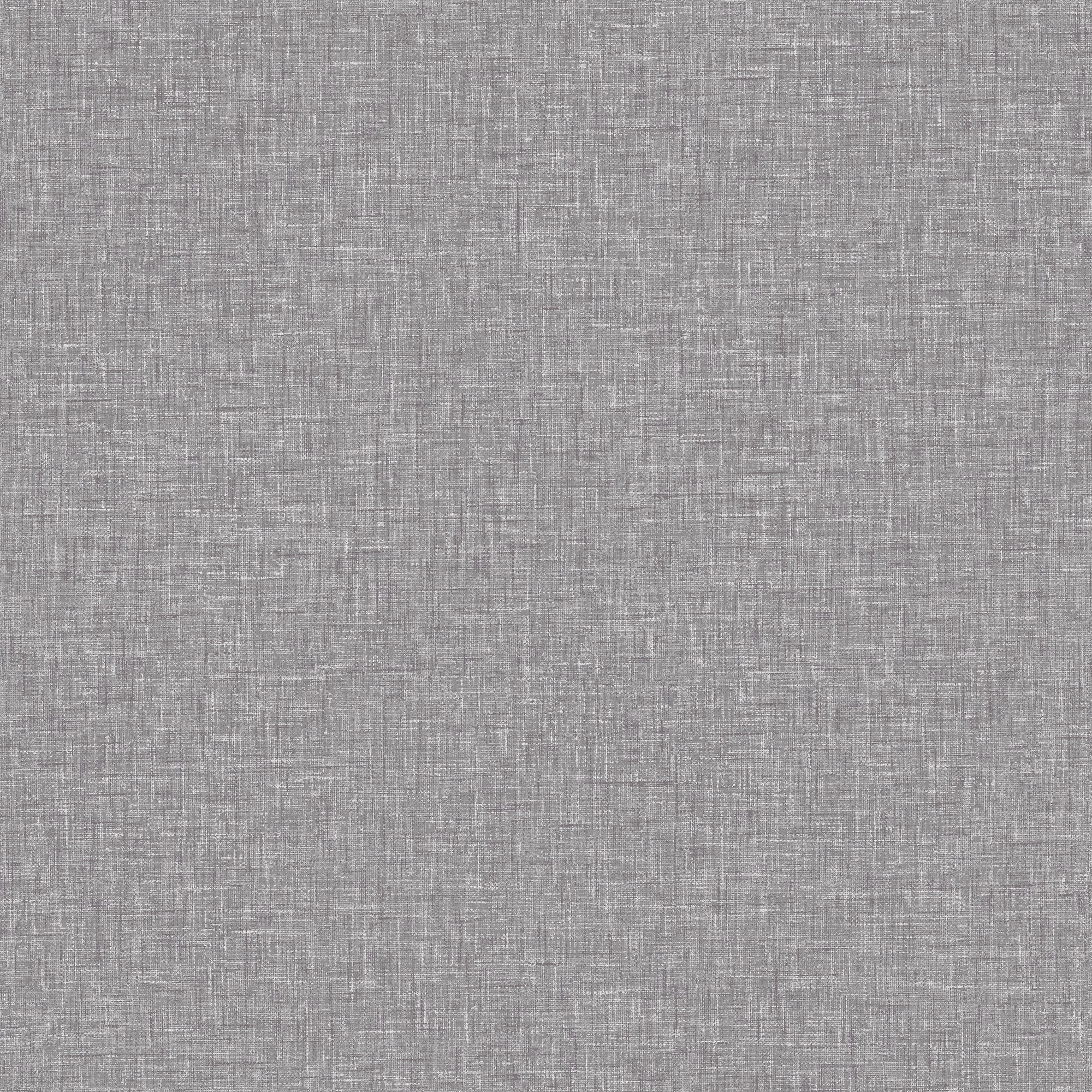 Linen Texture Mid Grey Wallpaper