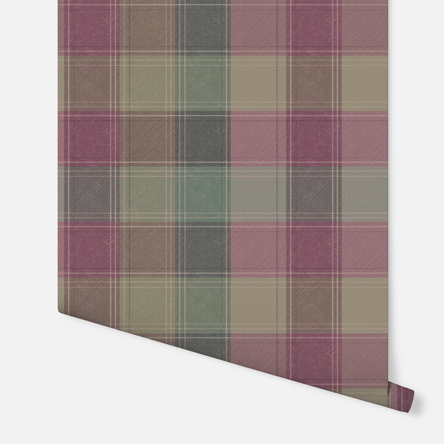 Urban Check Plum Wallpaper