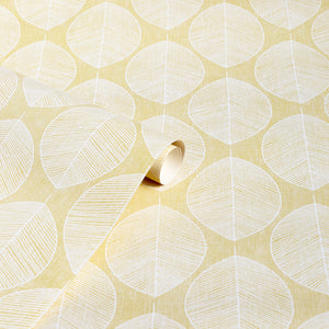 Scandi Leaf Yellow Wallpaper