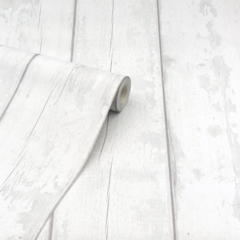 Grey Washed Wood Wallpaper