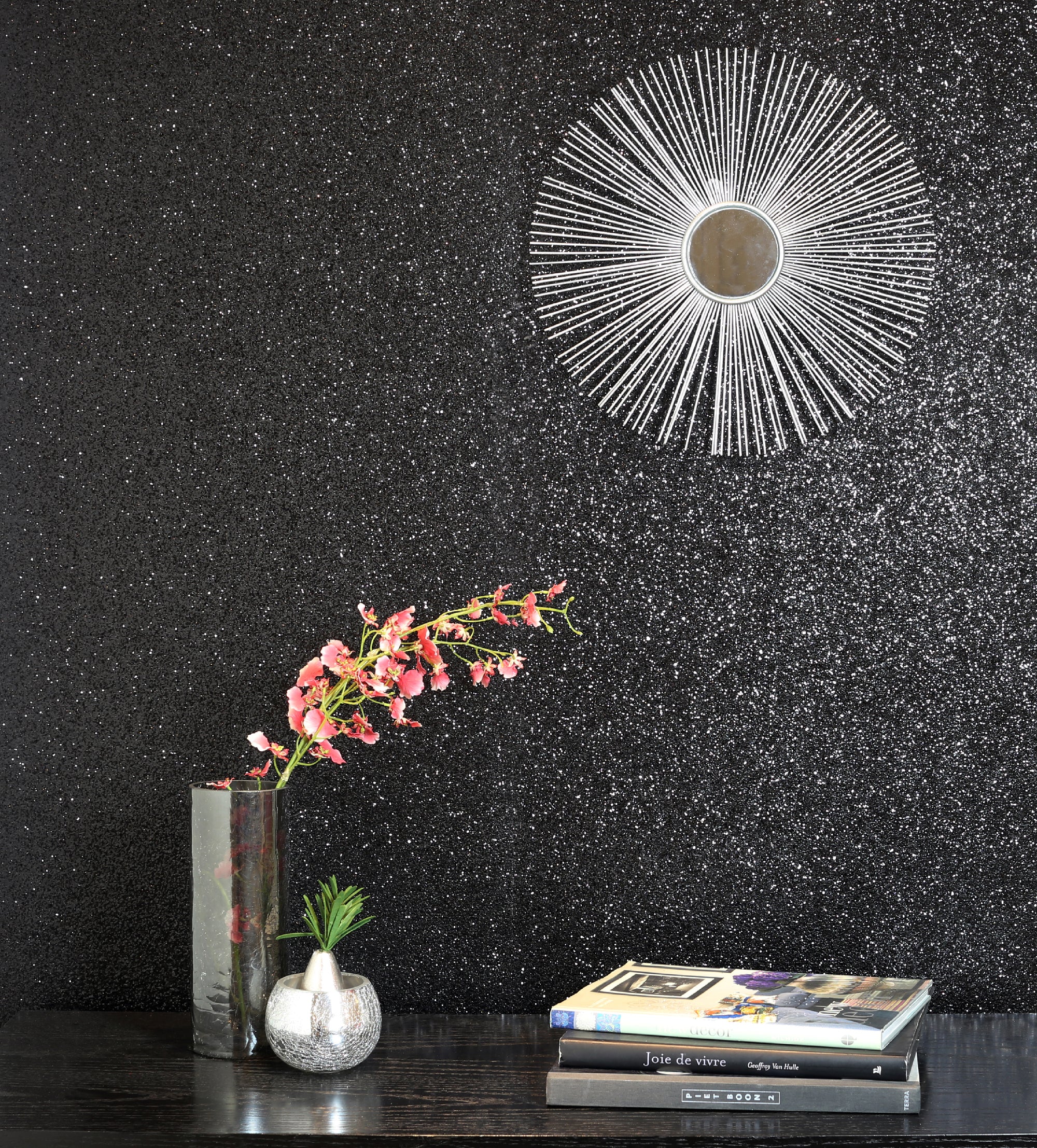 Sequin Sparkle Black Wallpaper