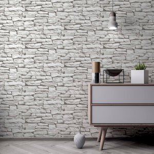 Moroccan Wall White Wallpaper