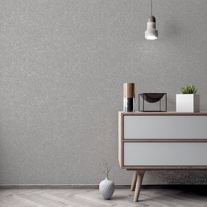 Linen Texture Mid Grey Wallpaper