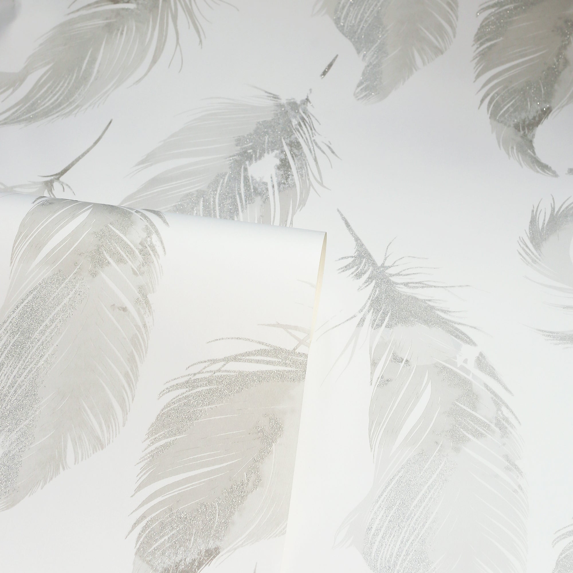 Watercolour Feather Soft Gold Wallpaper