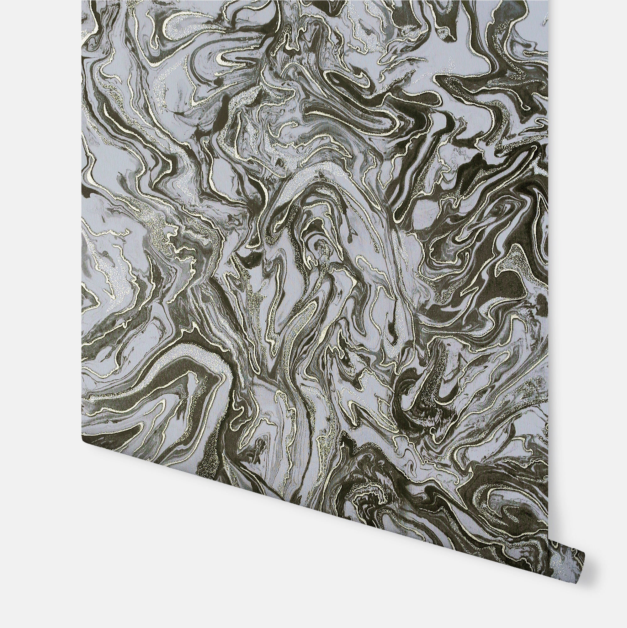 Liquid Marble Charcoal Wallpaper