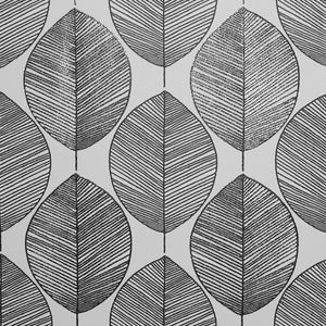 Scandi Leaf Black & White Wallpaper