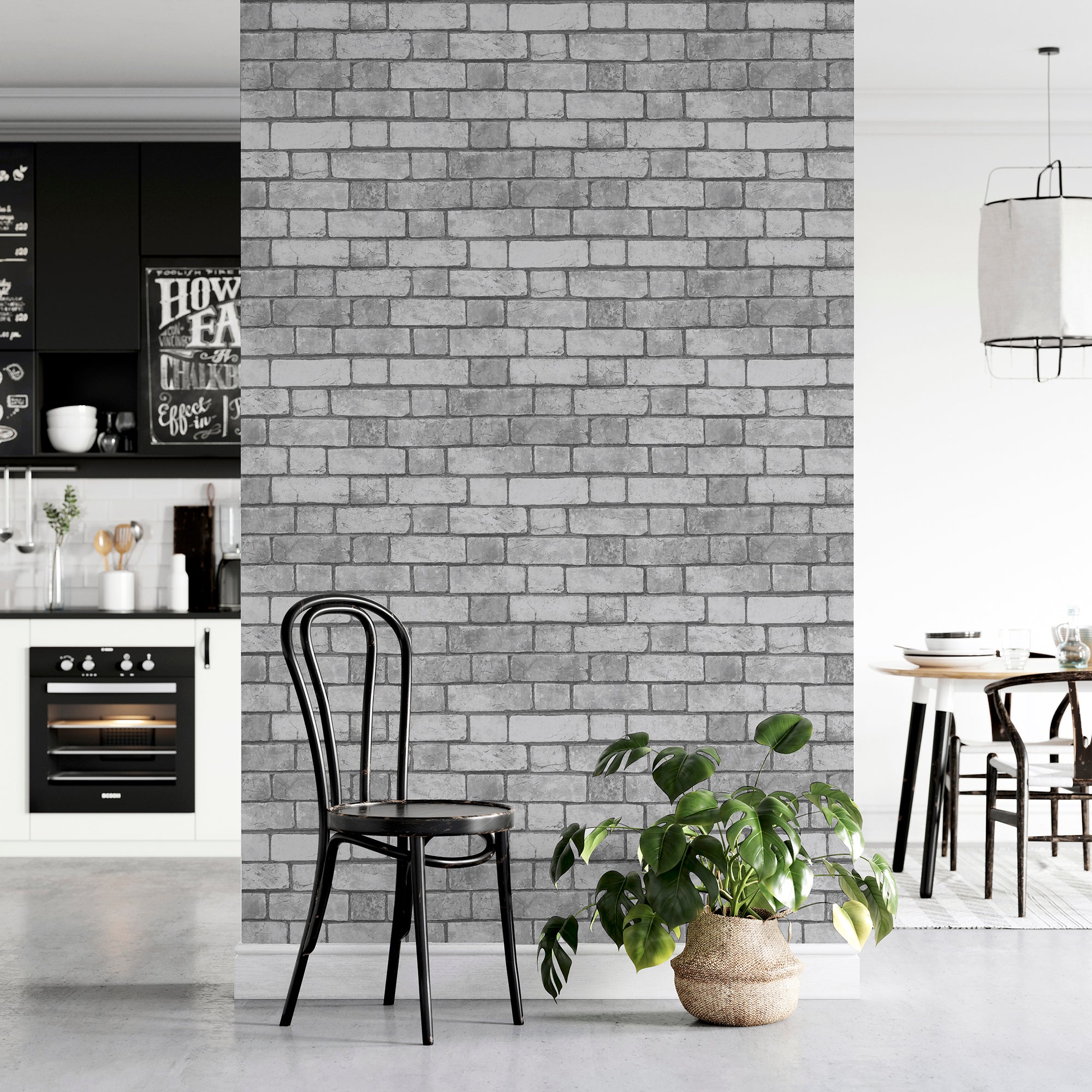 Brickwork Grey Wallpaper