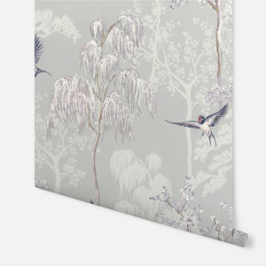 Japanese Garden Grey Wallpaper