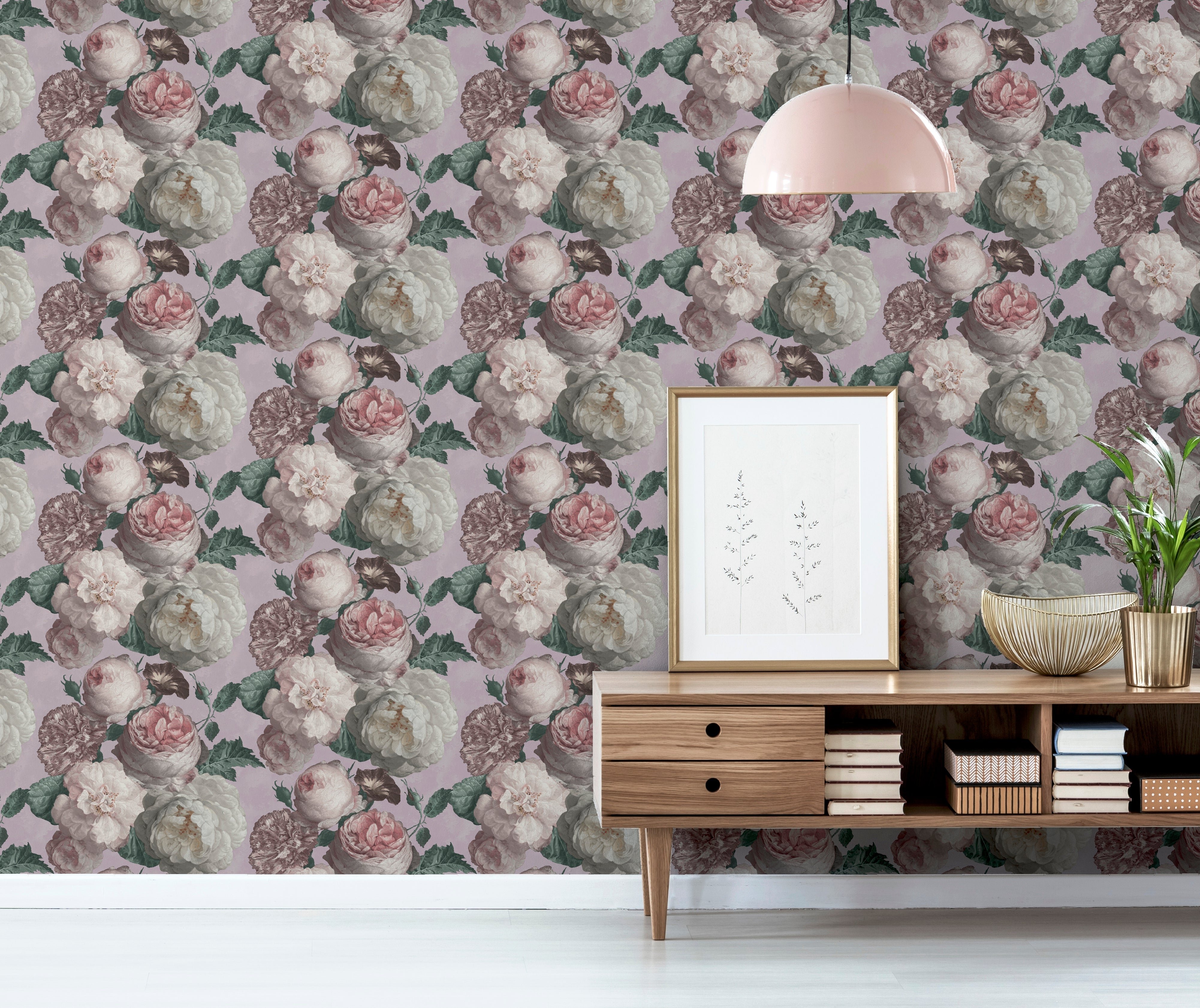 Highgrove Floral Blush Pink Wallpaper