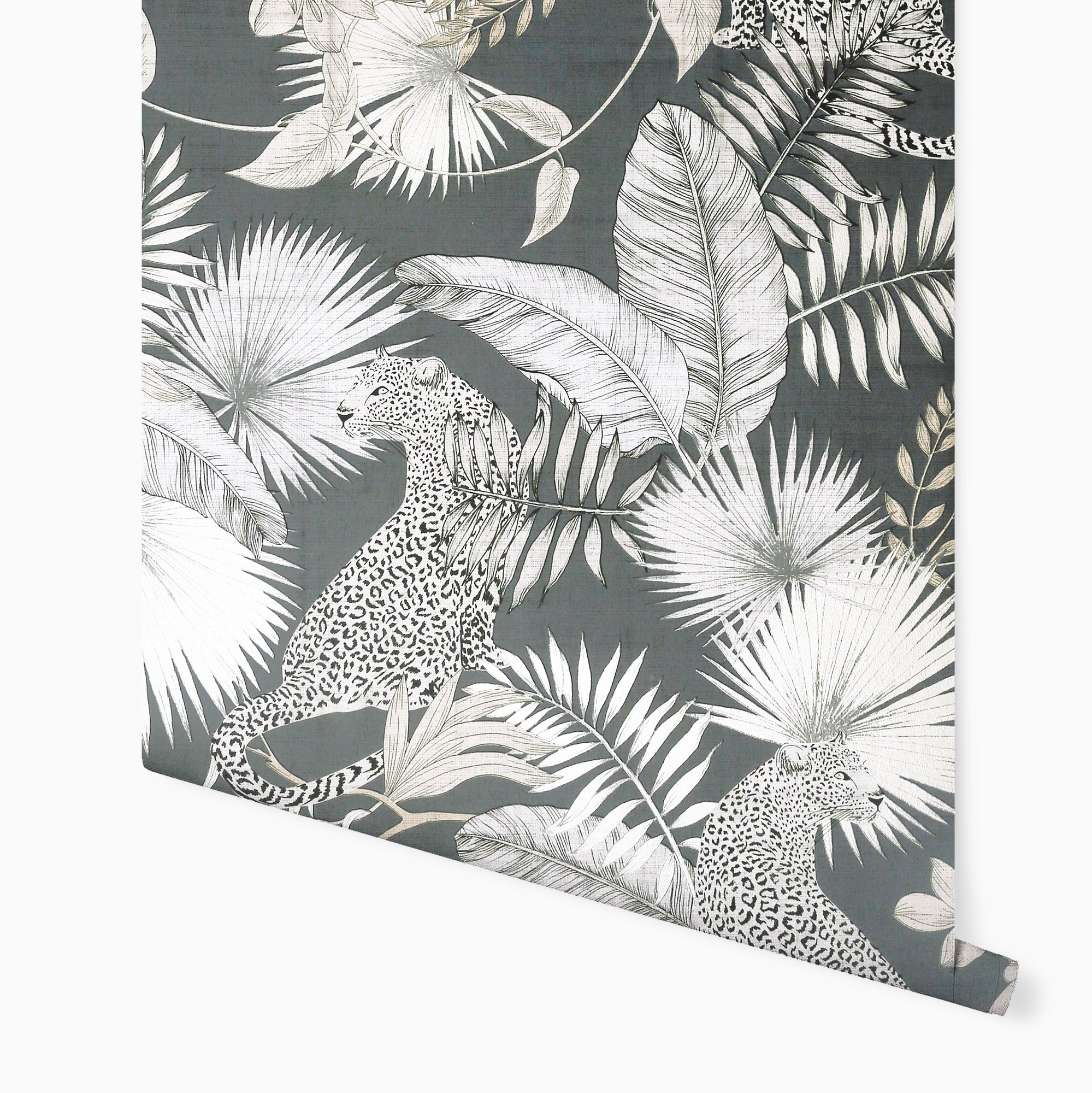Tropical Leopard Neutral Wallpaper