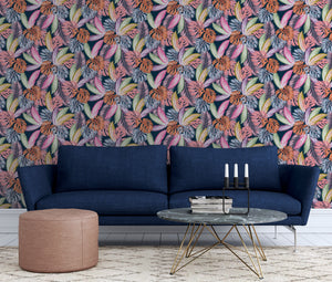 Hot Tropic Multicolored Wallpaper