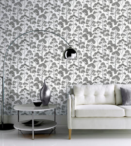 Delamere White Silver Wallpaper