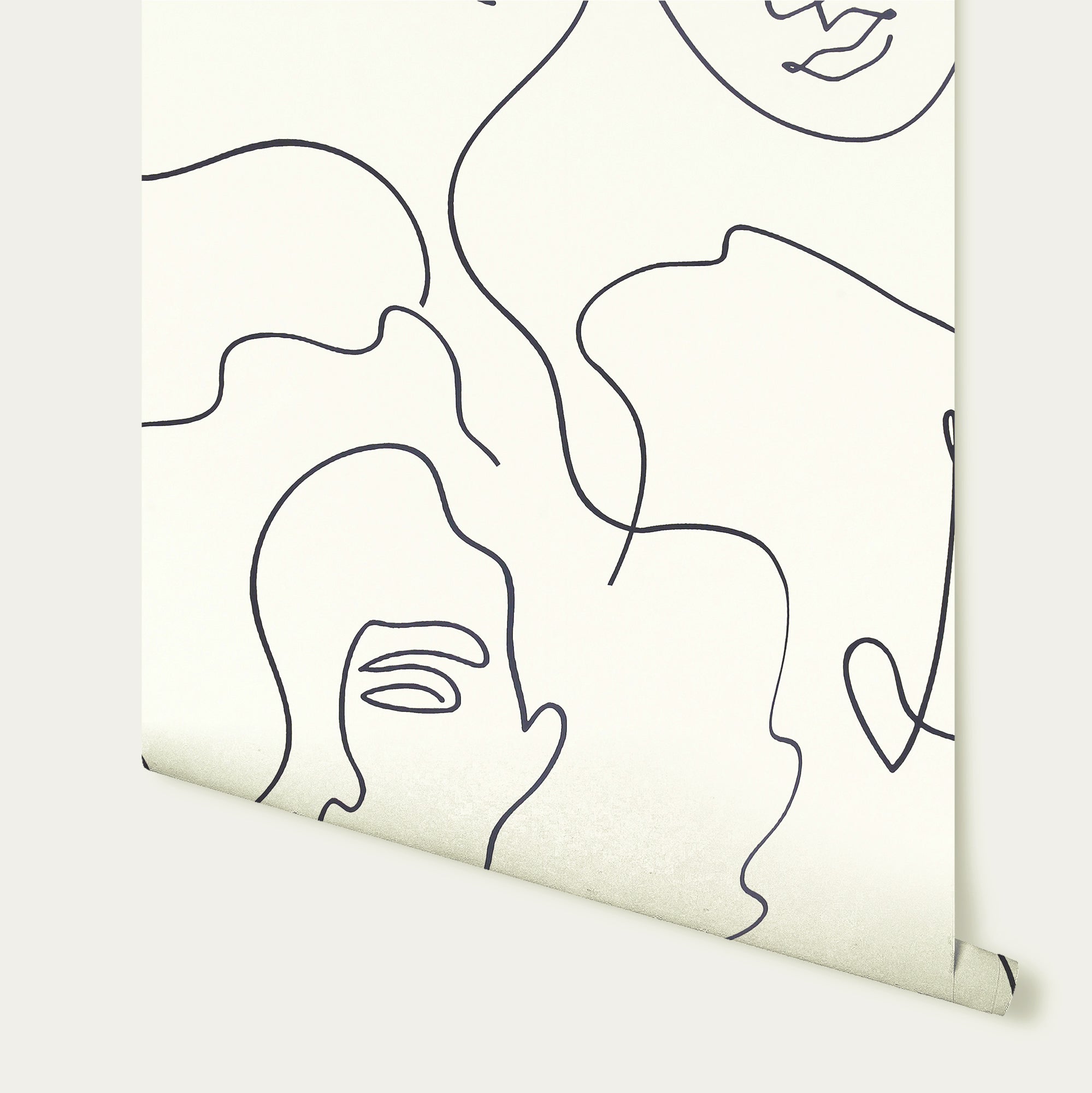 Abstract Faces Mono Wallpaper