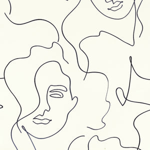 Abstract Faces Mono Wallpaper