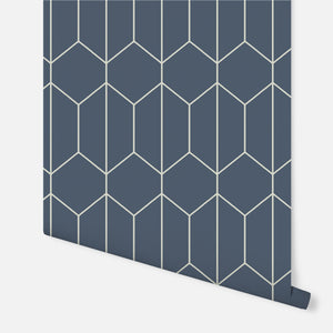 Linear Geo Navy Wallpaper
